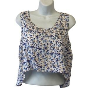 YMI‎ floral open back cropped top juniors size M Medium